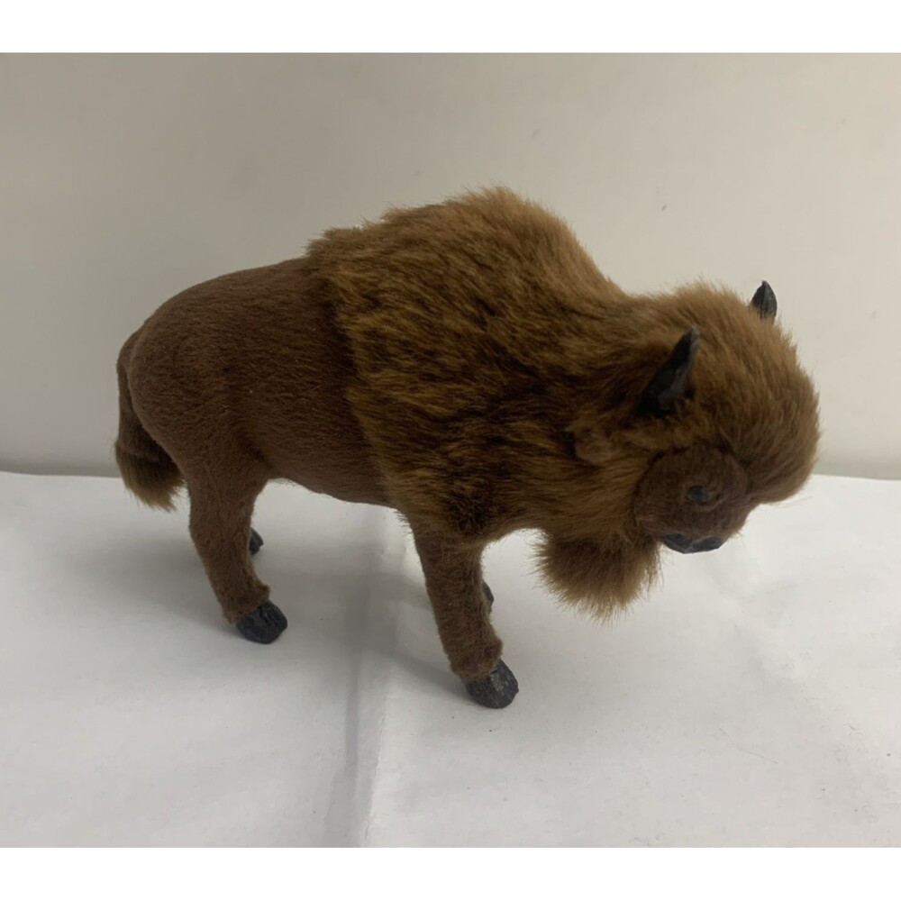 Faux Fur Bison Ornament 5" Animal Native American Cowboy Buffalo Kid Wild West